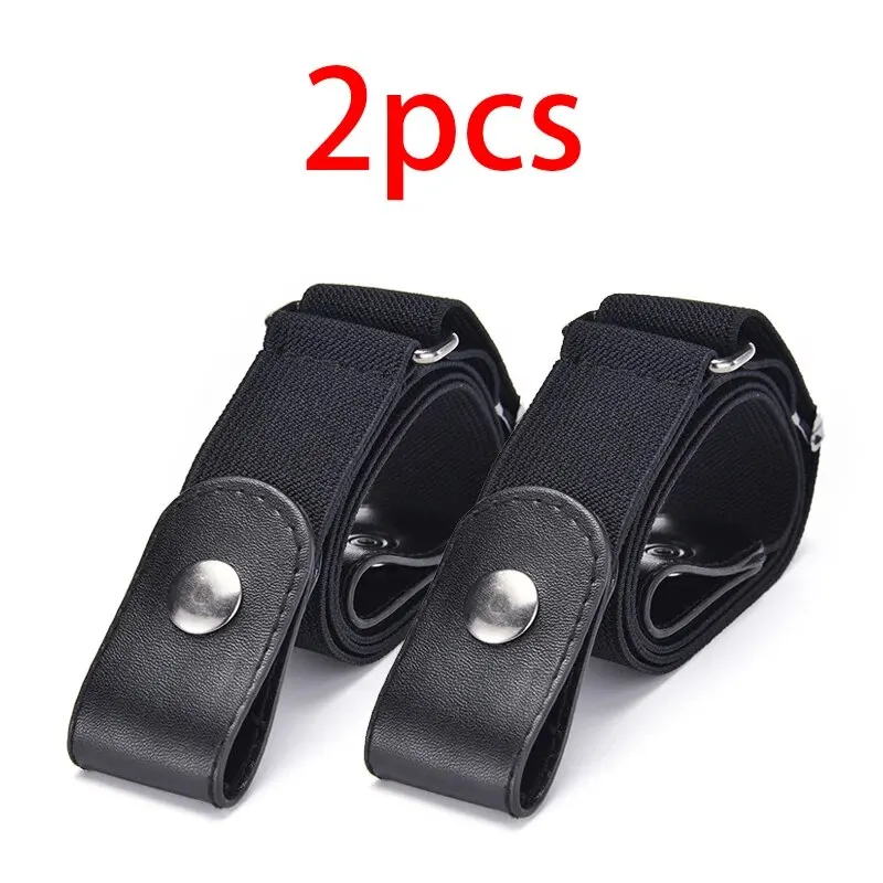 2 Stück verstellbares Stretch-elastisches Taillenband, unsichtbarer Gürtel, schnallenfreie Gürtel für Damen und Herren, Jeans, Hosen, Kleid, keine Schnalle, einfach zu tragen