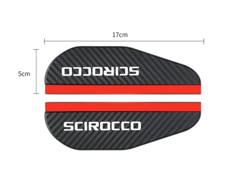 2pcs Carbon fiber Car Rearview Mirror Rain Eyebrow Sticker For VW VK Volkswagen GTI R Scirocco