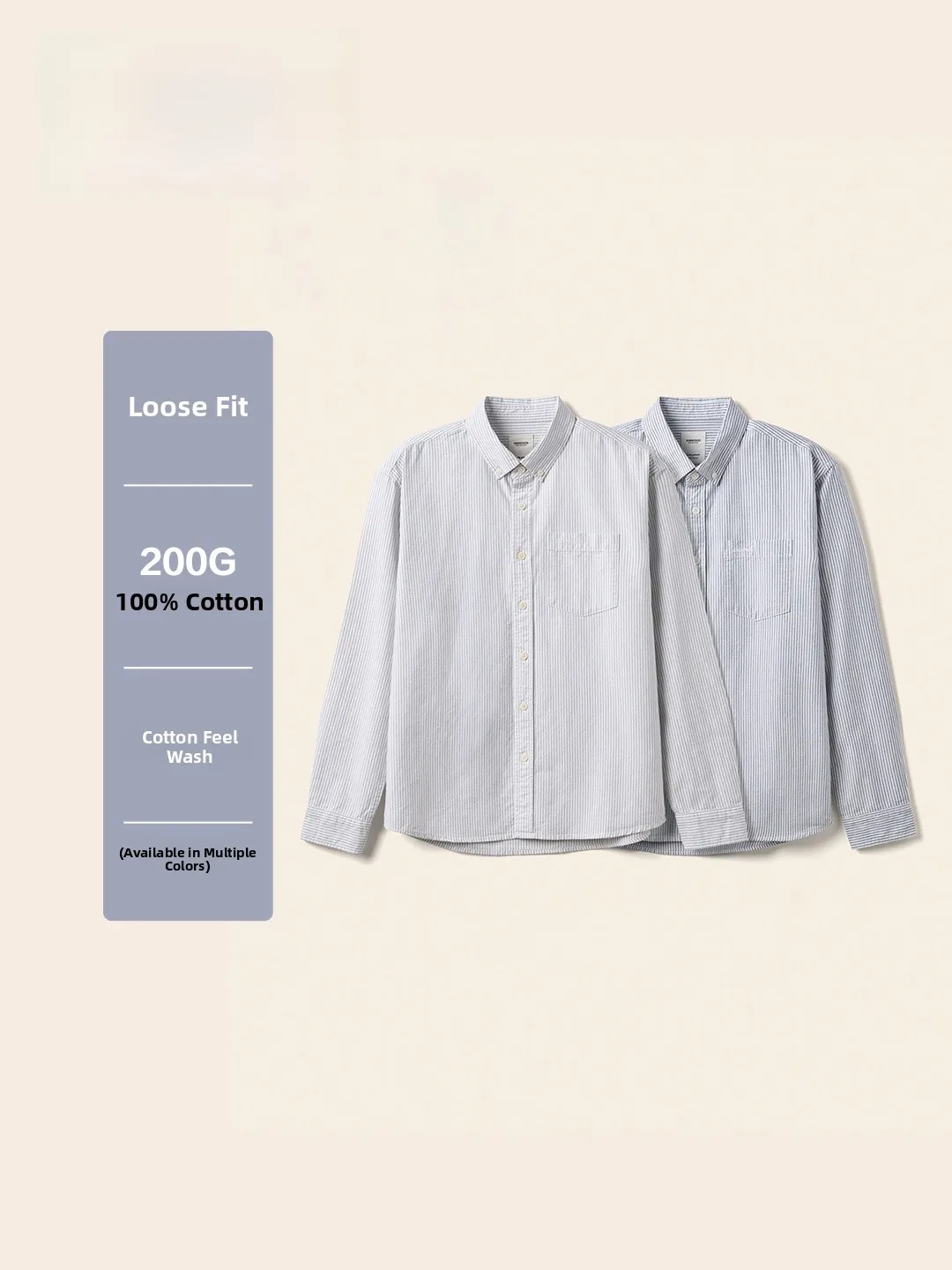 

Loose Fit Long Sve Ox irt SIMWOOD Cotton 00% Waed Striped Men's Busin Casual irt Autumn Wear