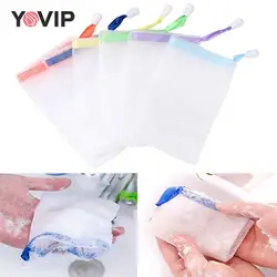 10Pcs Mesh Zeep Tas Saver Pouch Bar Zeep Exfoliërende Mesh Zakken Voor Douche Bubble Schuim Netto Pocket Kleur Willekeurige