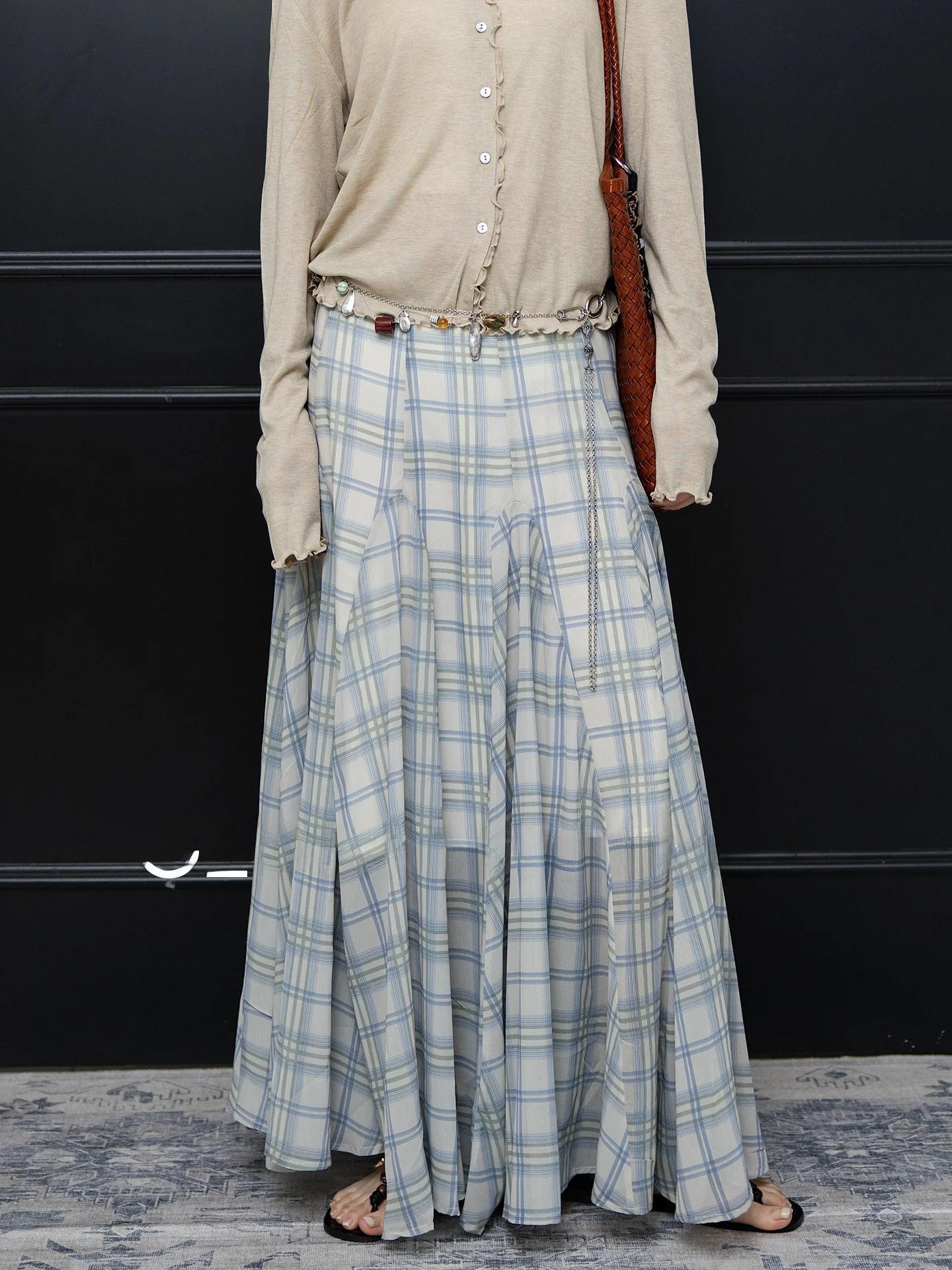 

Длинная геометрическая юбка А-силуэта с нерегулярным узором, женская, весна-лето, повседневная, с высокой талией, из полиэфирного волокна