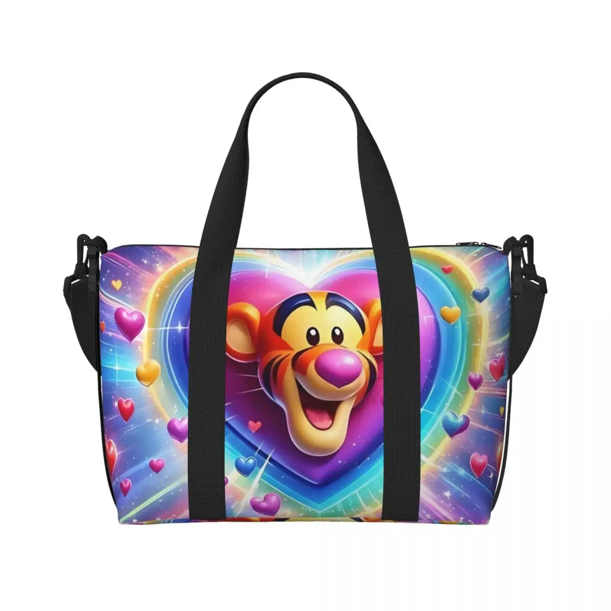 

Custom Tigge Cartoon Grocery Tote Shopping Bag Women Big Capacity Anime Cute Winnie The Pooh Gym Beach Travel Bags