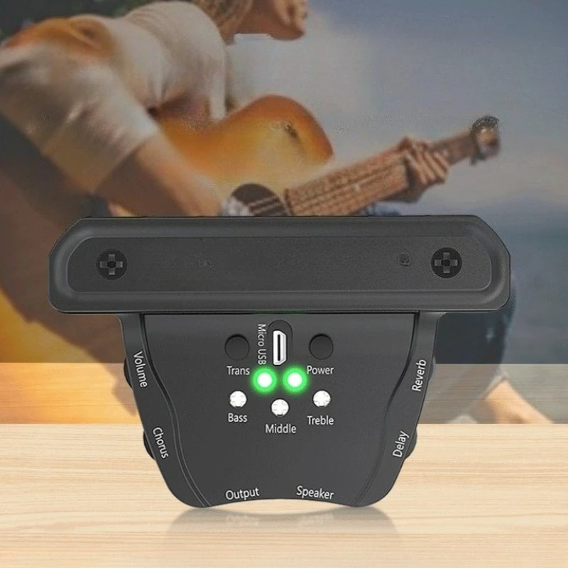 

Folk Guitar Vibration Pickup Built-in Reverb Chorus Delay Resonance Pickup Guitars Musical Instruments Accessories for JS-APE301