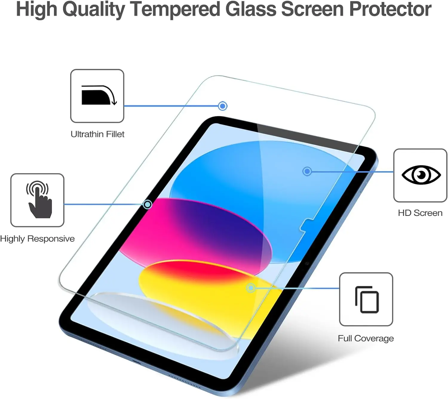 2pcs 9H Tempered Glass For iPad 10 2022 10.9'' 10th Gen Clear Screen Protector For iPad A2777 A2757 Anti Scratch Protective Film