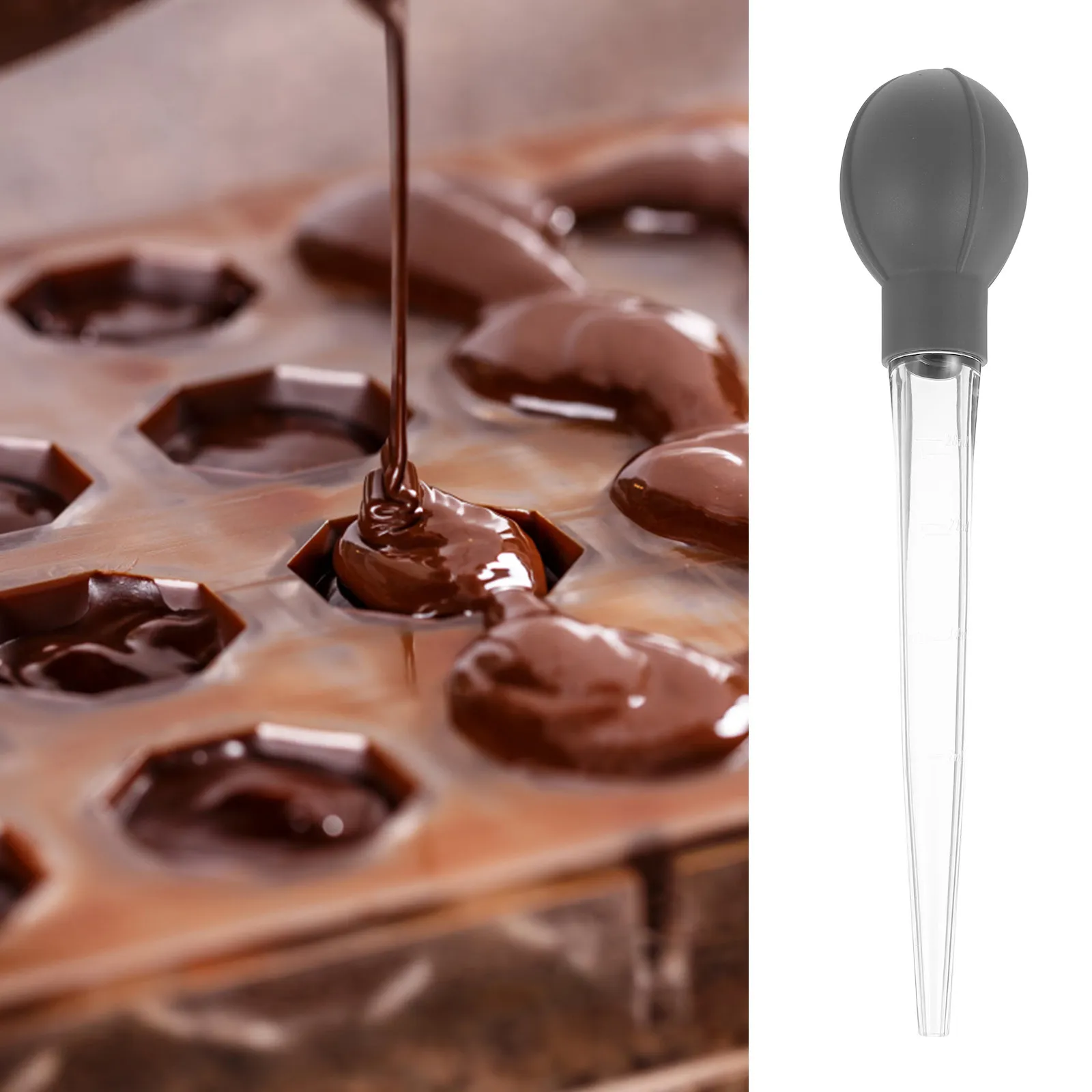 Pipeta de Plástico Transparente Grande, Tubo Medidor, Herramienta de Cocina para Repostería, Gotero de Líquidos de Grado Alimenticio, para Transferir y Dosificar