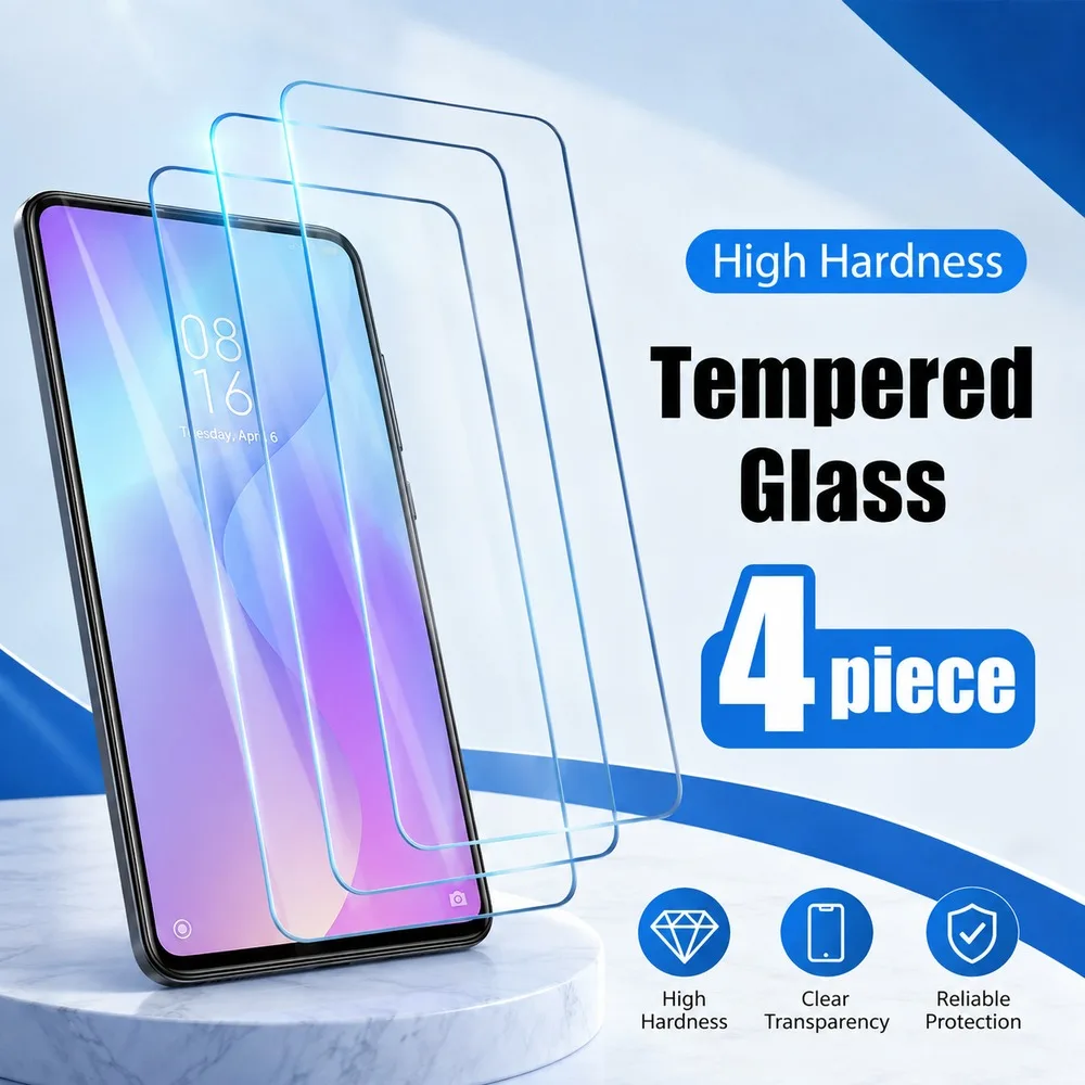 4PCS Tempered Glass For Samsung Galaxy F62 F13 F14 F15 F16 F17 F22 Glass Guard For Samsung Galaxy F23 F34 F36 F52 5G F54 F55 F56