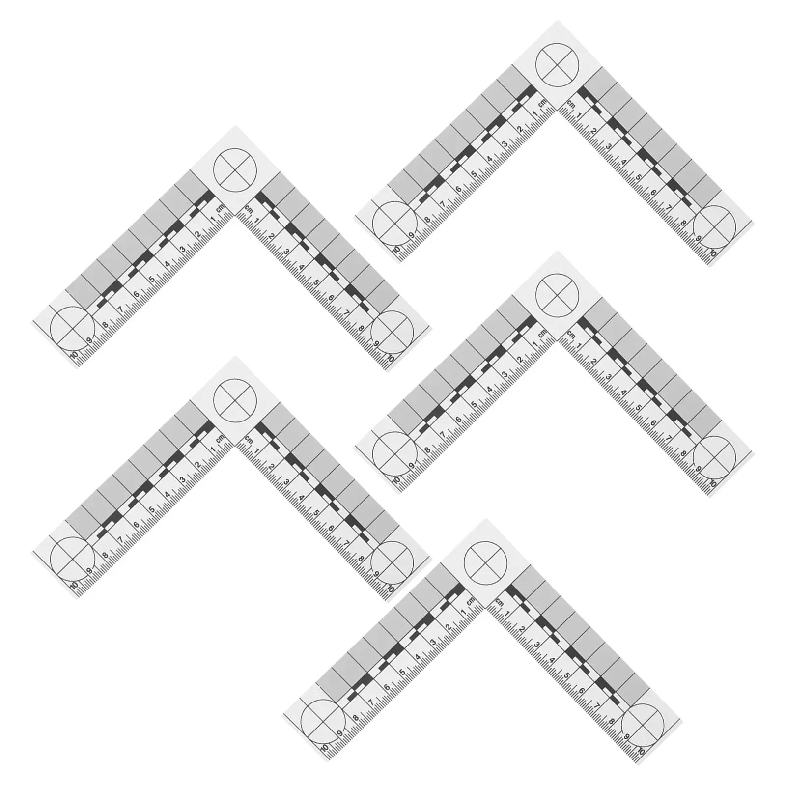 5Pcs L-Shaped Evidence Scale Ruler Centimeter High Precision Photomacrographic Measurement Scale for Crime Scene Photography