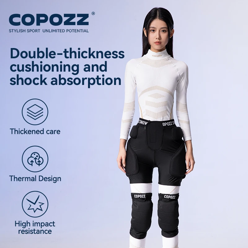 Copozz esportes radicais esqui skate snowboard proteção protetor joelheiras patinação protetora quadril acolchoado shorts calças S-XL