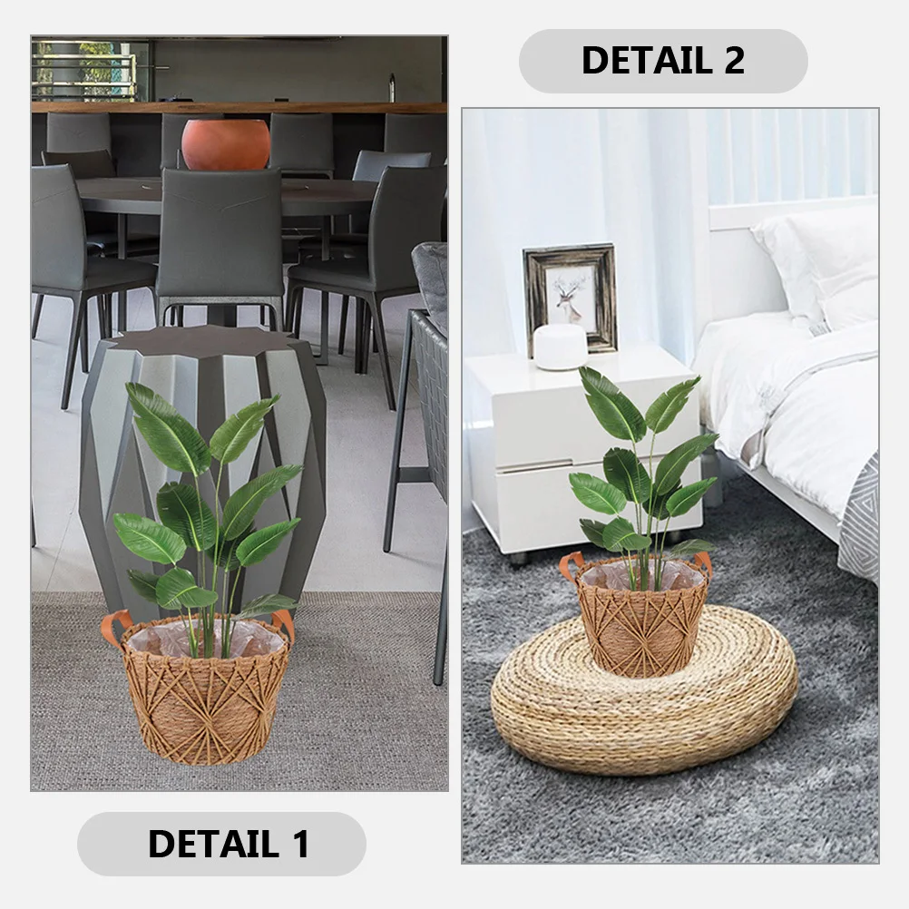 

Woven Basket With Handle Natural Handmade Flower Storage Basket For Wedding Party Decor Garden Outdoor Portable Use