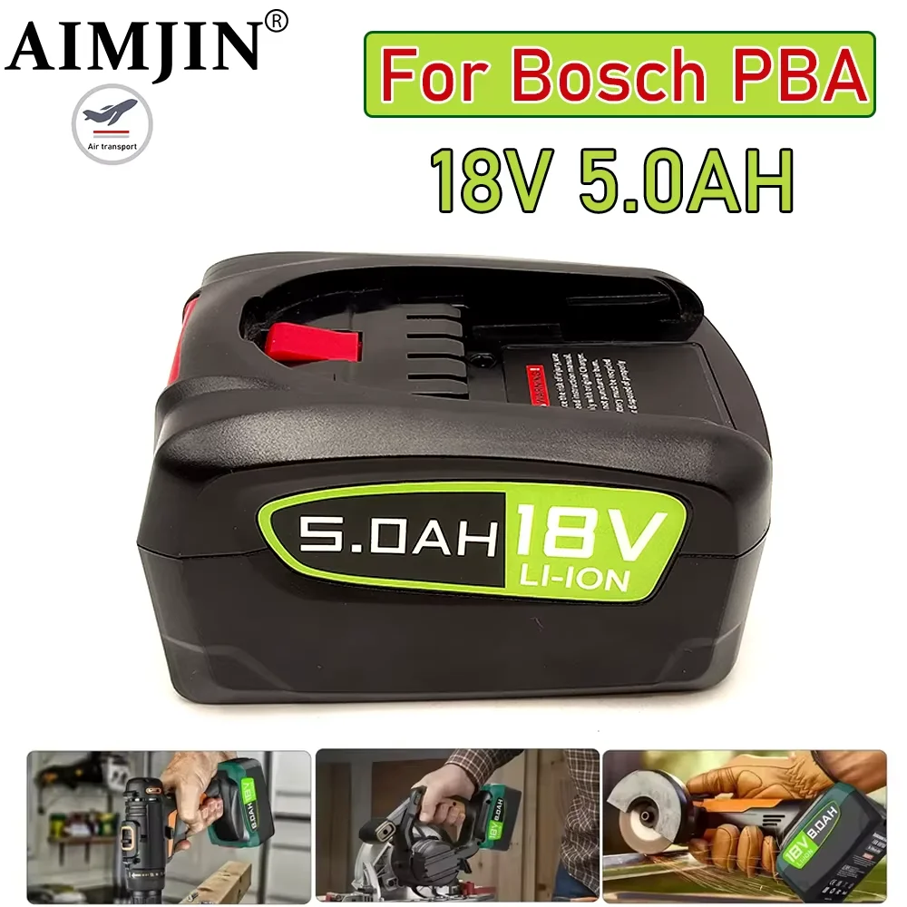 Suitable for Bosch green power tool vacuum cleaner PBA18V 5000mAh lithium battery replacement Bosch 18V PBA PSA PSR