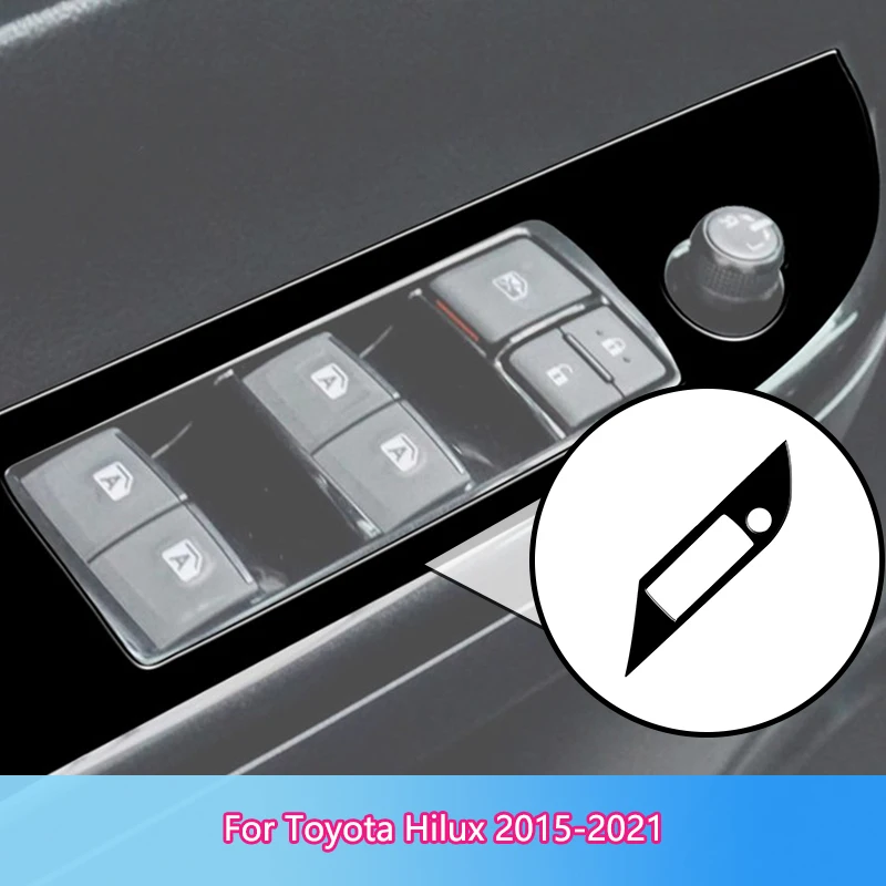 

Driver's Door Control Switch Inner Frame Brand New ABS Gloss Black Stickers For Toyota Hilux 2015-2021 Car Interior Accessories