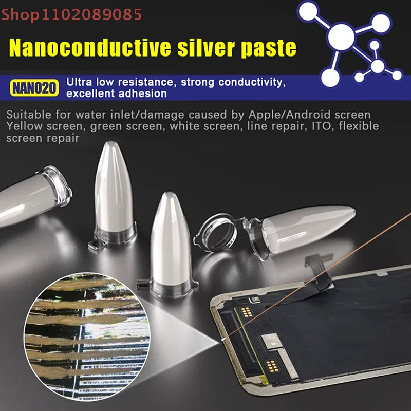 

Укрепите гибкую схему экрана вашего телефона с нанопроводящей серебряной пастой MECHANIC NANO20