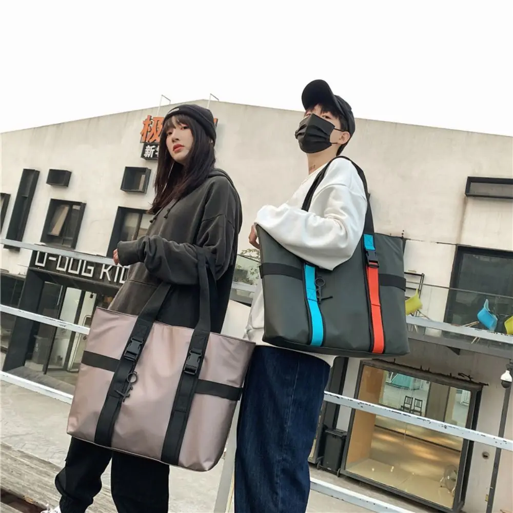 Borsa tote da uomo semplice impermeabile Borsa a tracolla da uomo casual in tessuto Oxford Borsa da viaggio semplice in nylon di grande capacità quotidiana