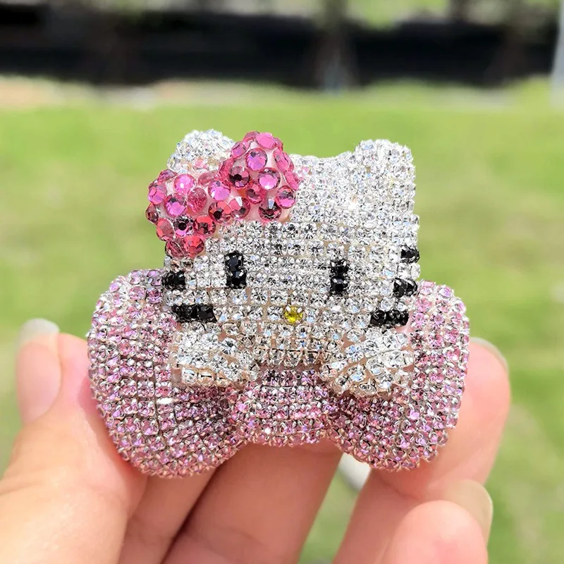 

Hello Kitty Headstring Accessories Exquisite Diamond Inlaid Phone Case Full Diamond Color Diamond Cute Patch Material Wholesale