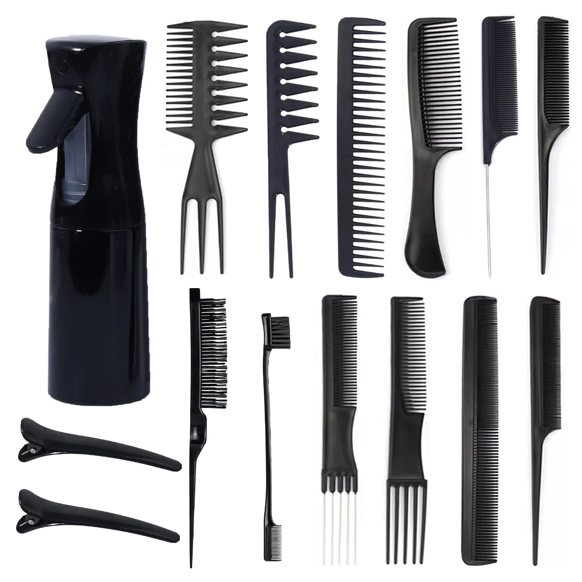 

Набор для укладки салона, 15 шт., 10 расчесок для укладки, распылители, расчески и заколки, специально для париков из натуральных волос