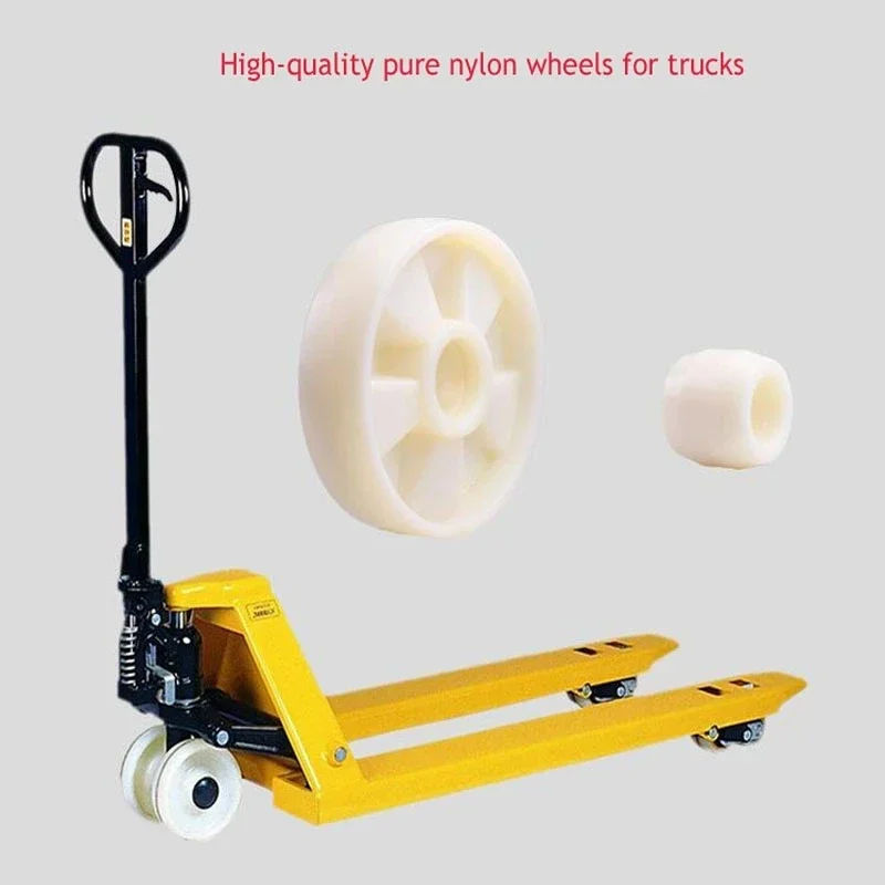 Forklift Wheel Accessories Nylon Wheel Manual Hydraulic Truck Ground Bull Cart Iron Core PU Polyurethane Lifting Bearing High-qu