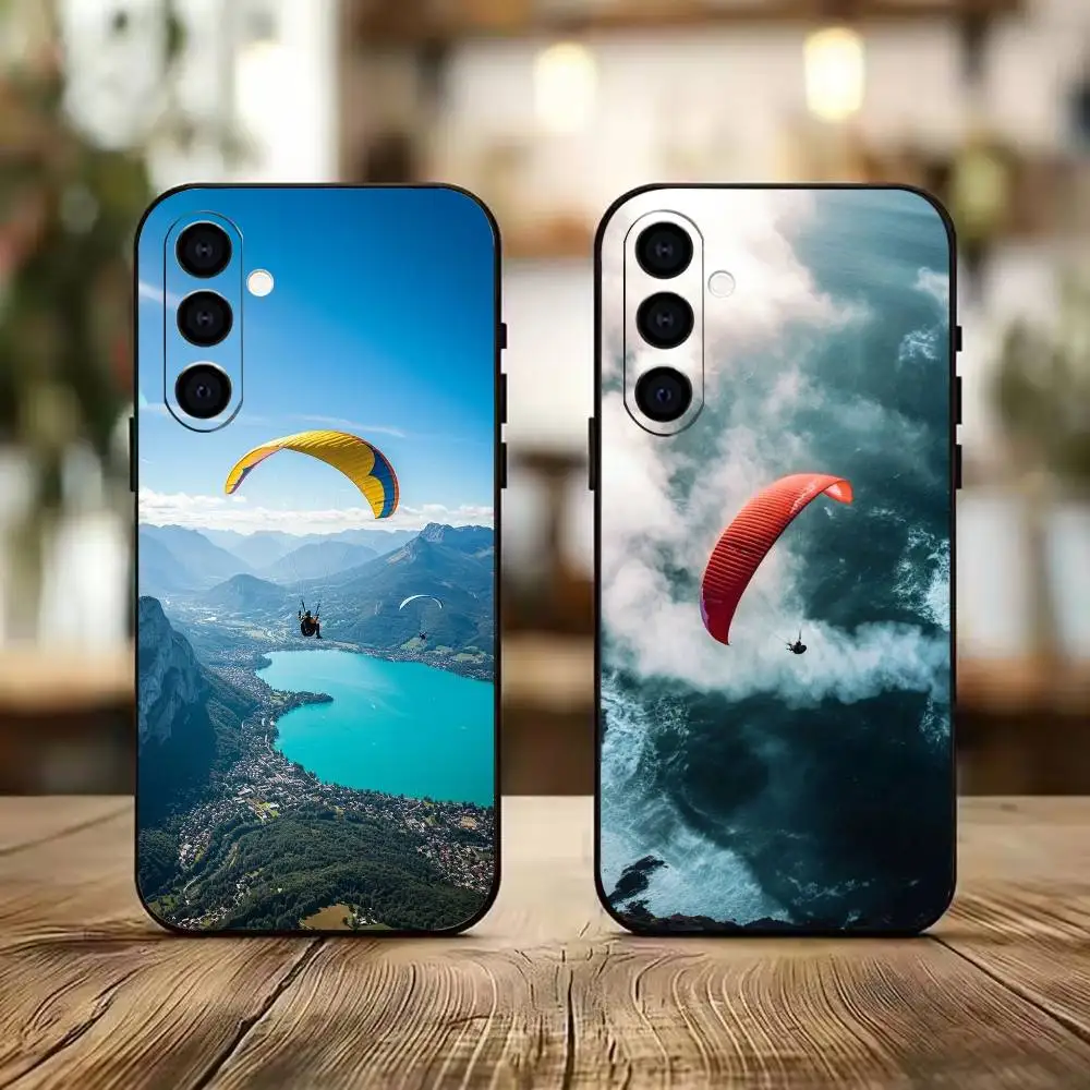 POP sport Paraglider so cool Black Soft Silicone Phone Case for Samsung A73 20,21,22,31,32,52,53,72
