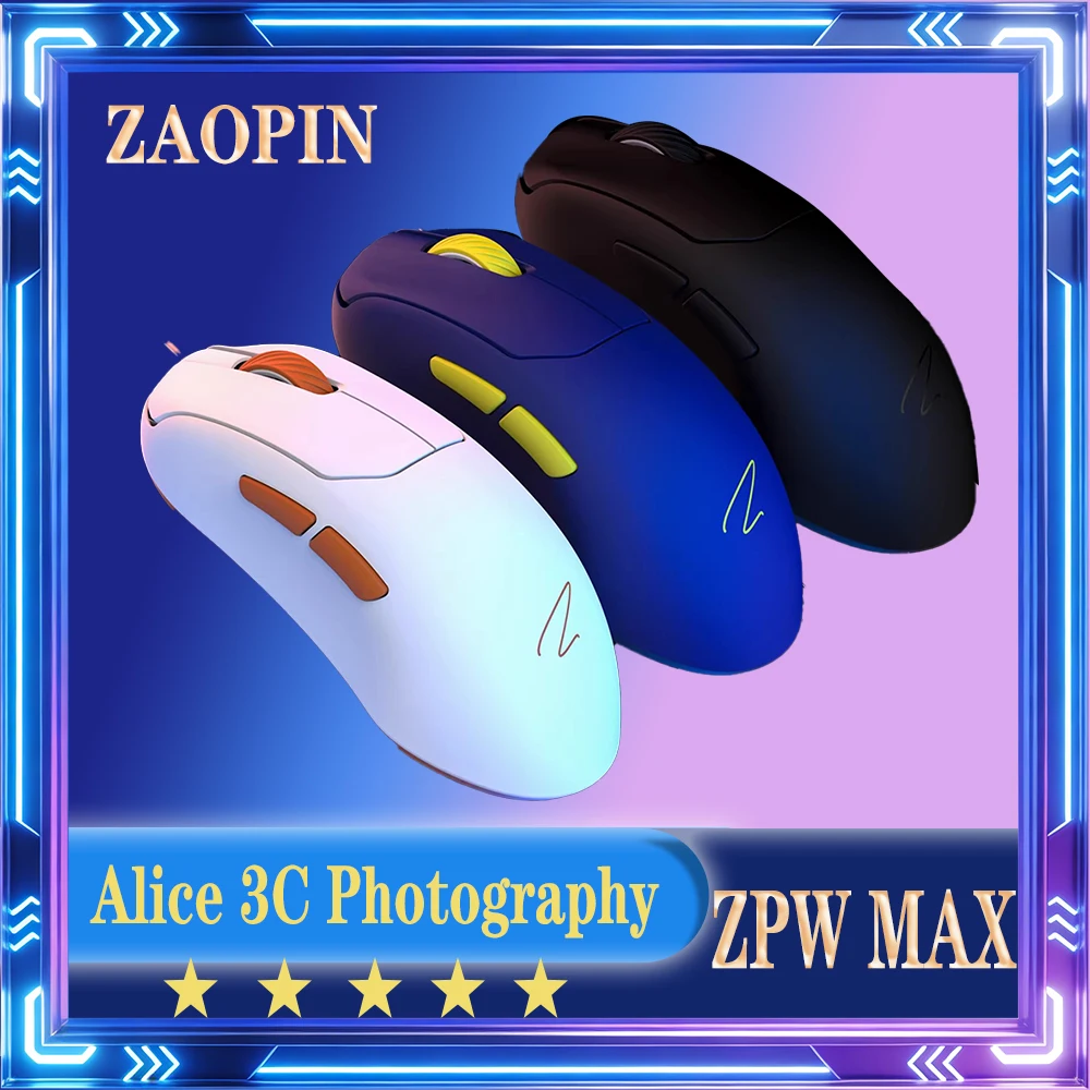 

НОВАЯ Беспроводная игровая мышь Zaopin ZPW MAX, аксессуары для ПК, три режима, 8K, PAW3950, легкая, с низкой задержкой, подарки для ПК-геймеров