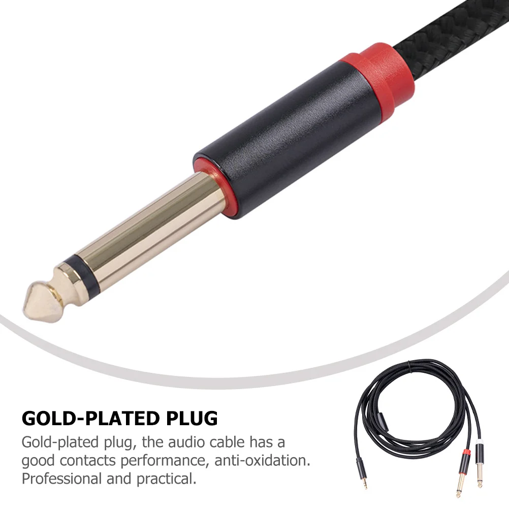 

Audio Cable Black Gold-Plated Plug Cotton Braided Noise Shielded For Electric Guitar Microphone Smartphone Laptop Mixer Optical