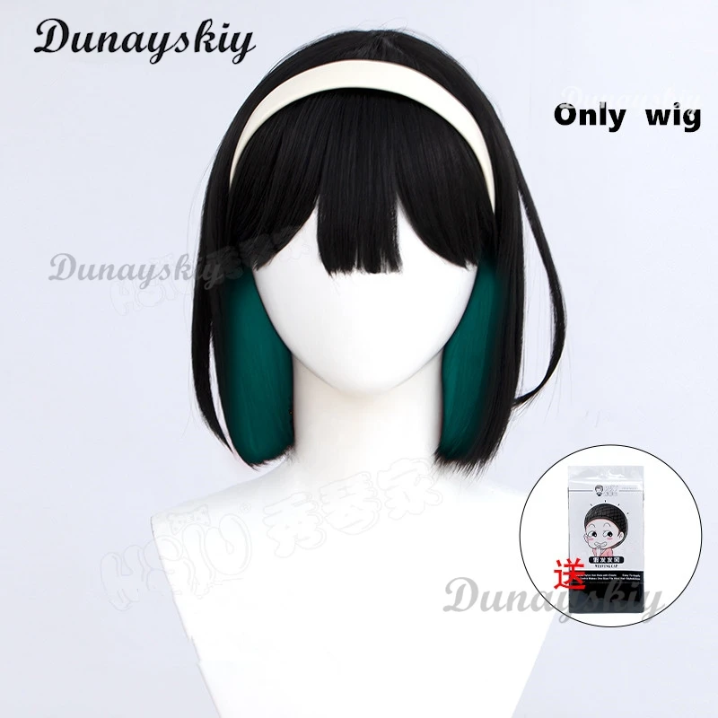 ALIEN STAGE Sua Cosplay Wig Hairband Earrings Cosplay Black Green Wig Unique Halloween Carnival