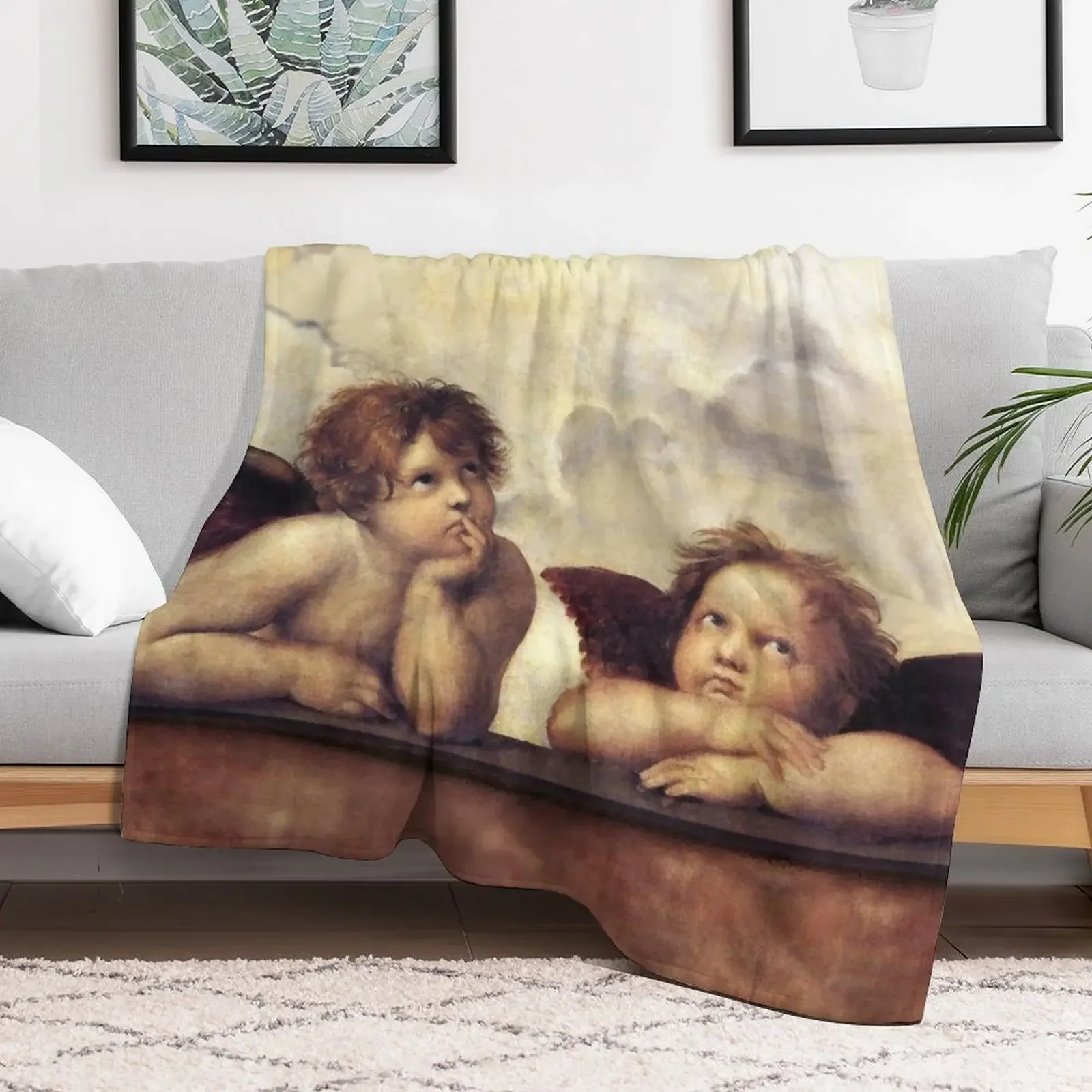 RENAISSANCE ANGELS Winged Cherubs Throw Blanket Sofa Throw Cute Decoratives Weighted Blankets