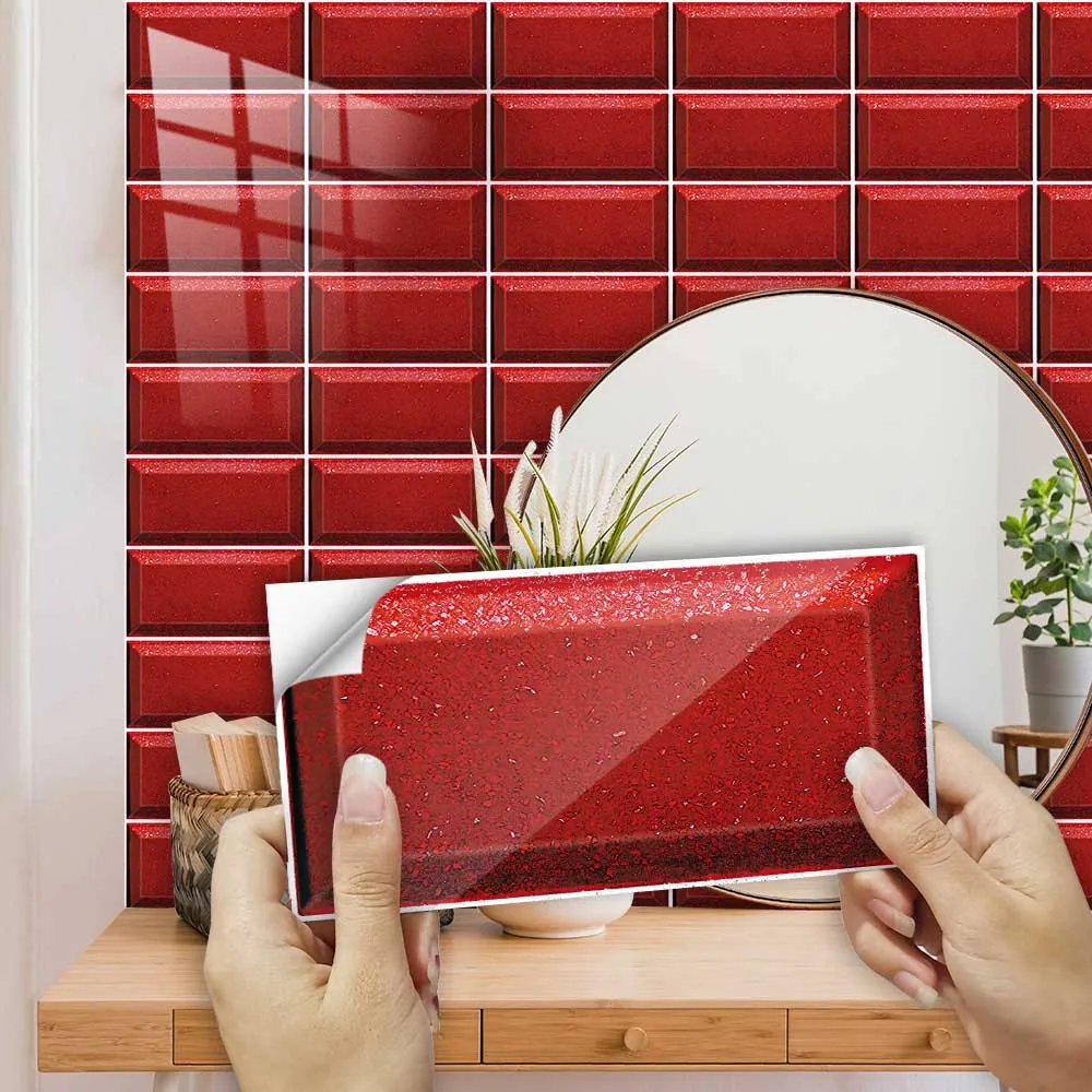 10 Piece Waterproof PVC Tile Stickers for Home Decor