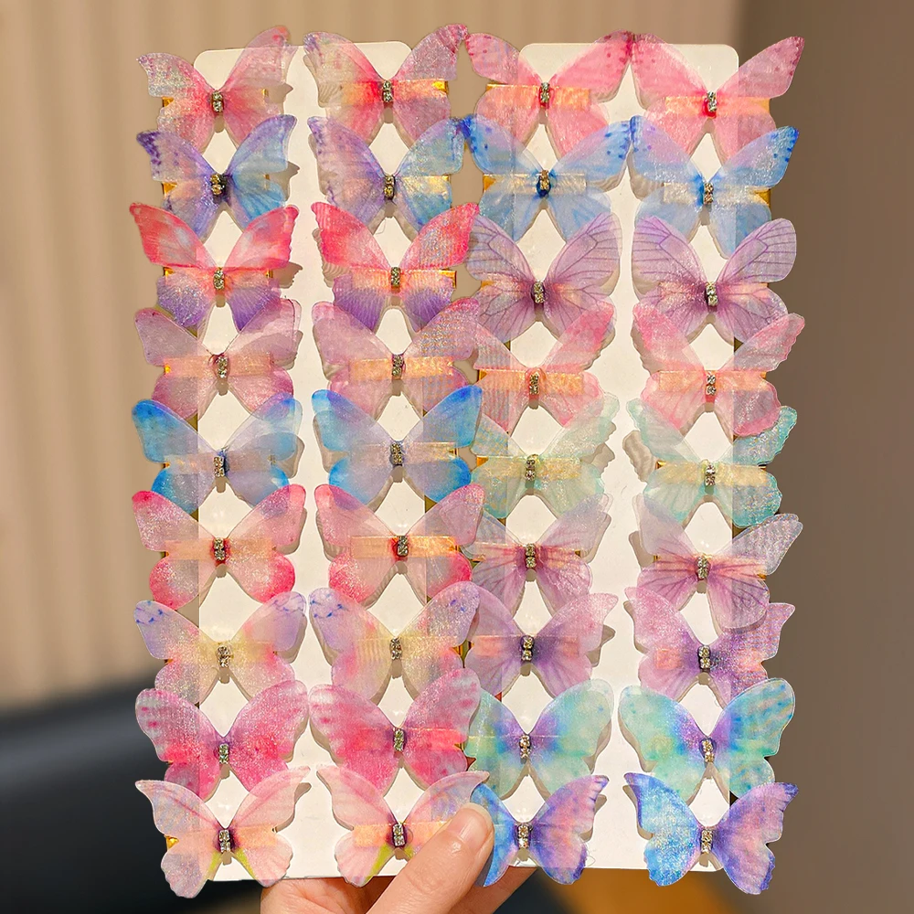 36-teiliges Set Traumhafte Farbverlauf-Schmetterlings-Haarspangen Niedliche Mädchen-Geburtstagsparty Alltägliche Styling-Haarschmuck Elegante Hochzeits-Accessoires