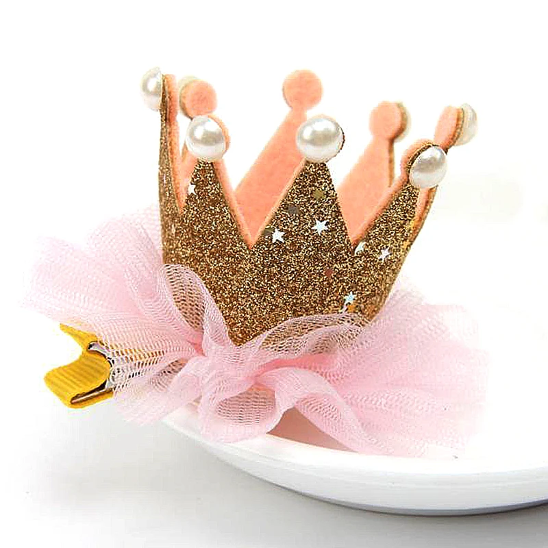 Children Crown Hair Barrette Cute Hair Clips for Girls Fashion Hair Clips Gold Pink Rose Red Crown Baby Girls Hair Accessories