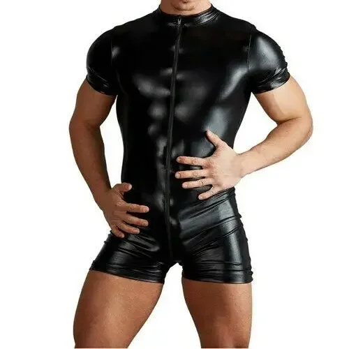 

Latex Rubber Catsuit Zentai Wet Look Black/Black Sexy Full Suit Size S-XXL- show original title