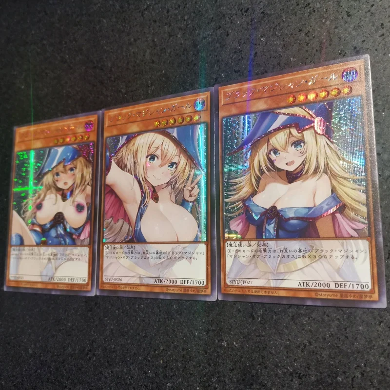 ACG Yugioh Cards Staryume Black Magician Girl Anime Game Characters Collection Color Flash Cards Off Screen Series DIY Toy Gift