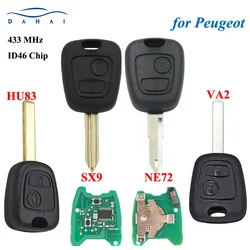 Dahai Remote Car Key 433mhz ID46 For Peugeot 106 107 206 306 307 207 407 Partner For Citroen C1 C2 C3 C4 Saxo Picasso