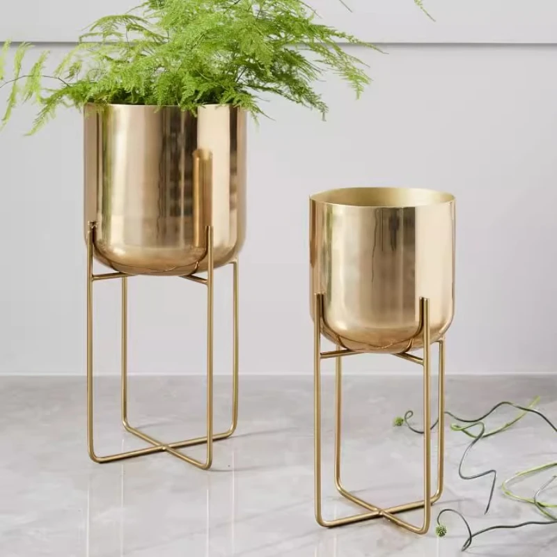 

Nordic Home Succulent Pothos Cactus Flower Shelf Electroplating Gold Flower Pot Stand Flower Stand High Quality