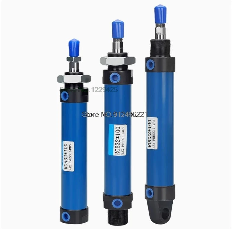 

ROA ROB ROC Мини-цилиндр гидравлического давления с малым отверстием 16/20/25/32/40/50 Ход 25/50/75/100/125/150/175/200/250/300/400/500