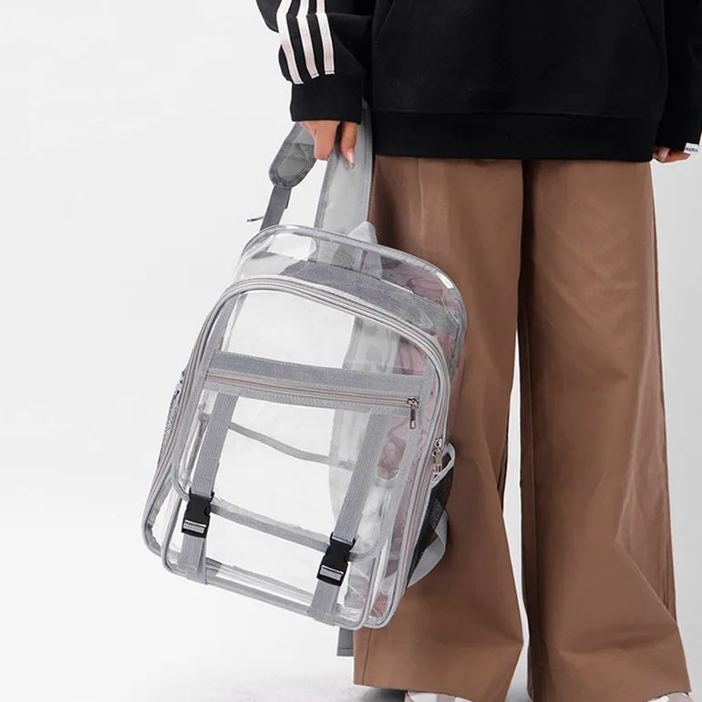 Transparent Jelly Bapa Large Capaci Double oulder Bag for Men And Women High Aesthetic Value School Bag Waterproof