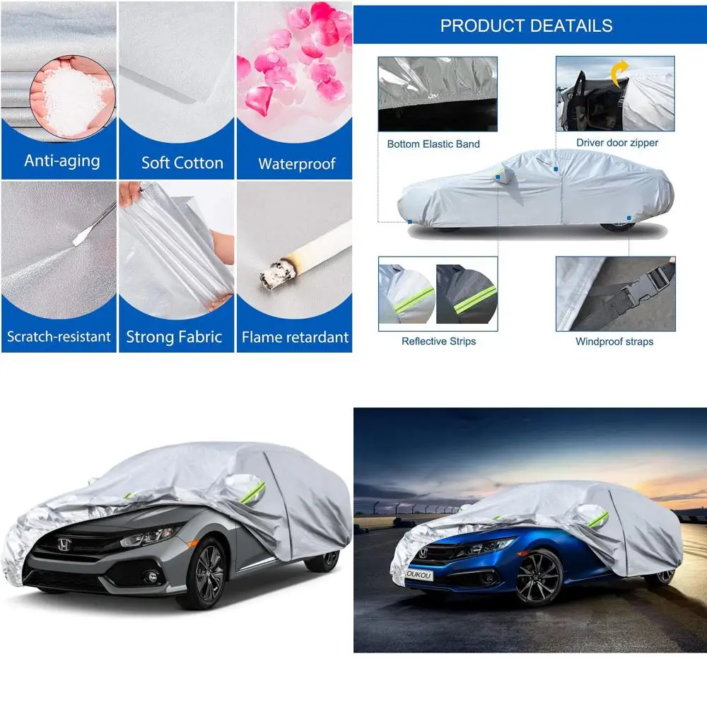 

Индивидуальный 6-слойный чехол для автомобиля Honda Civic Sedan 1995-2025, водонепроницаемая всепогодная защита с доступом на молнии