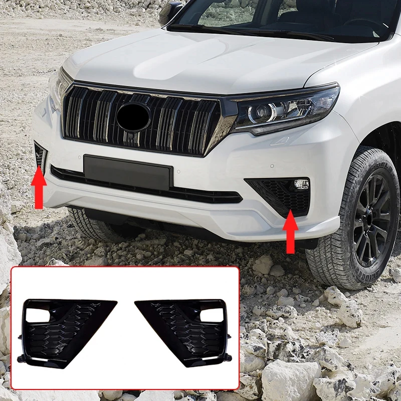 For Toyota Land Cruiser Prado150 2018-2024 Black Yao Fog Lampshade LC150 Exterior Decoration Modification Accessories 2023 2022