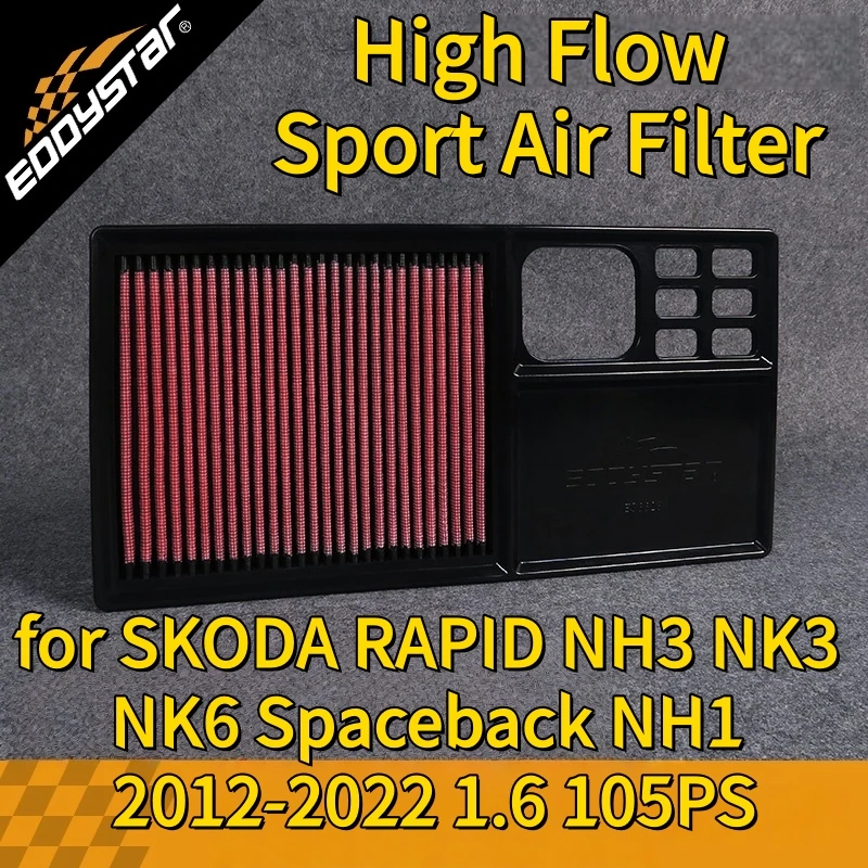 

Спортивный воздушный фильтр с высоким расходом для SKODA RAPID NH3 NK3 NK6 Spaceback NH1 07.2012-03.2022 1.6 105PS Моющиеся гоночные впускные фильтры