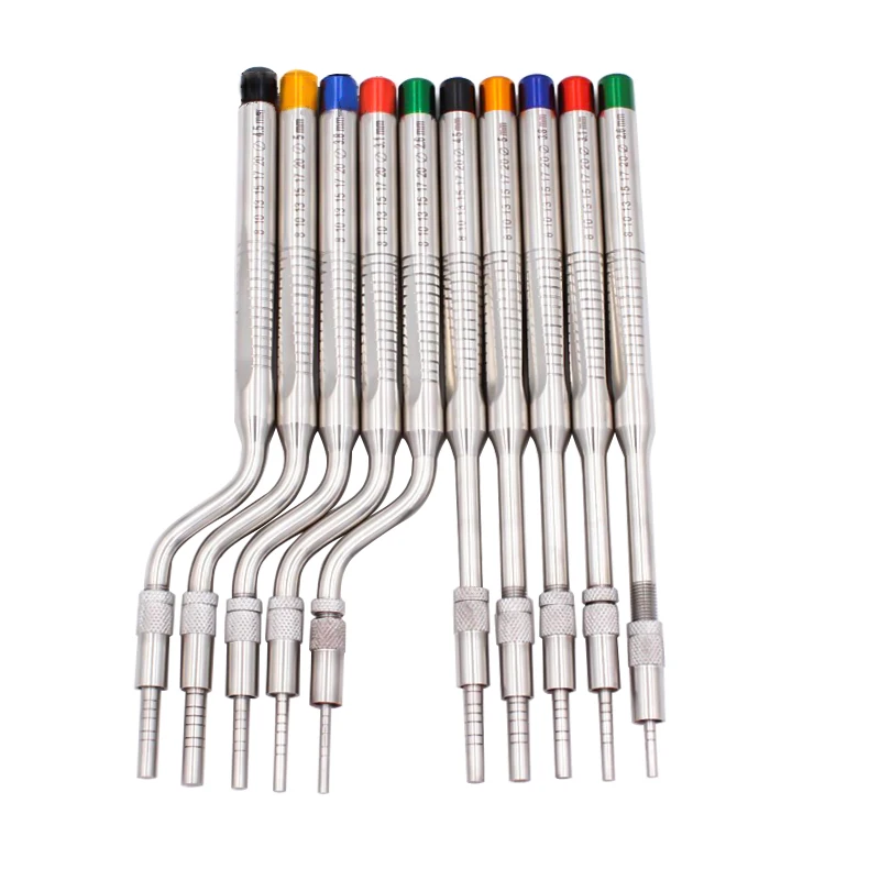 Dental Implant Osteotome Instrument Sinus Lift Bended Extruder Concave Tips Stainless Steel 5Pcs Dentistry Tooth Extraction Tool