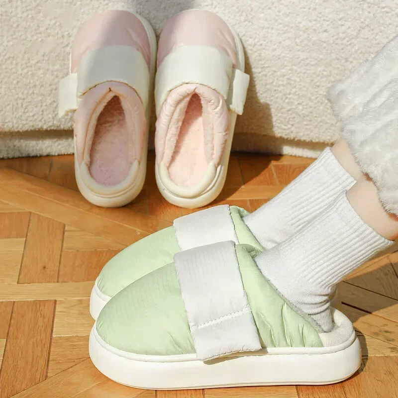 

Women's Slippers Warm Home Cotton Slippers Can Be Worn Outside Waterproof Non-Slip Couple Style Winter Women's Slippers