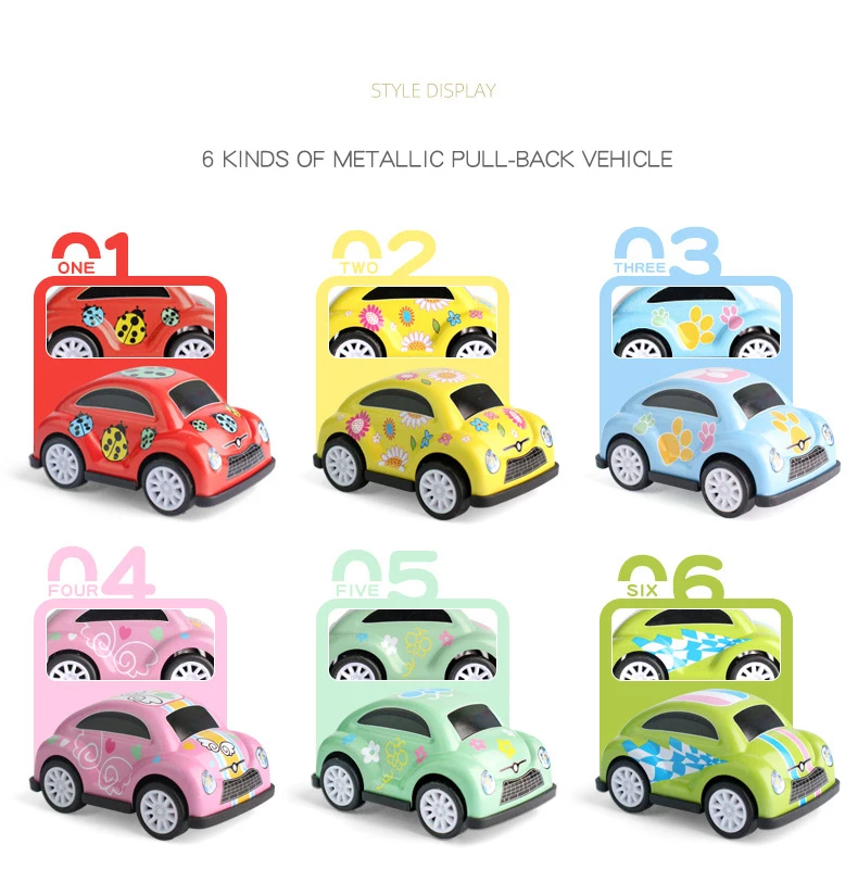 1PCS Random Mini Pull Back Alloy Sports Car Model Candy Color Car Toy Children Kids Cute Cartoon Car Model Children Toy Gift