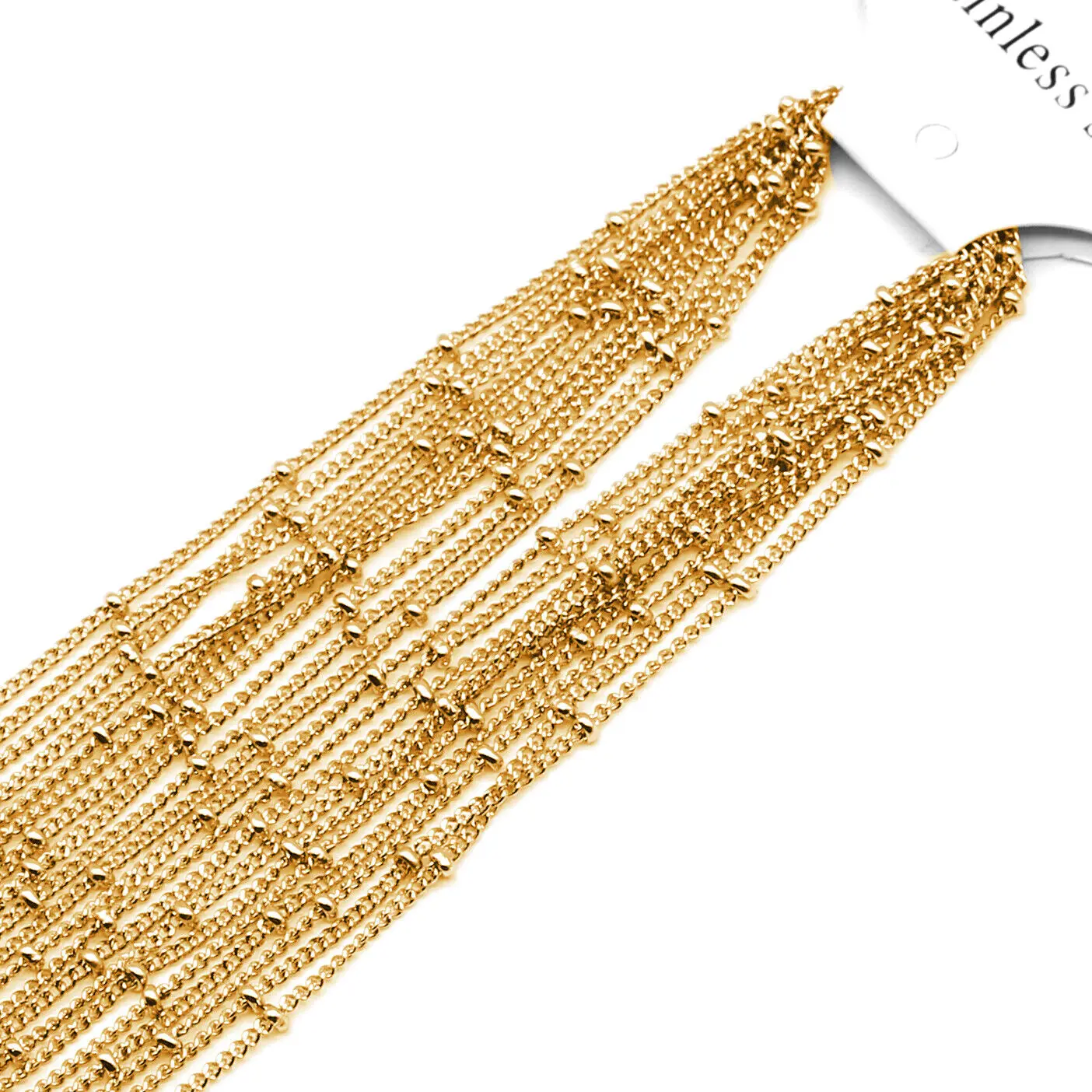10 stuks roestvrij staal 2,5 mm kralen ketting 18k gouden ketting kettingen voor doe-het-zelf dameskettingen maken ambachten 16''18''20''22''24''