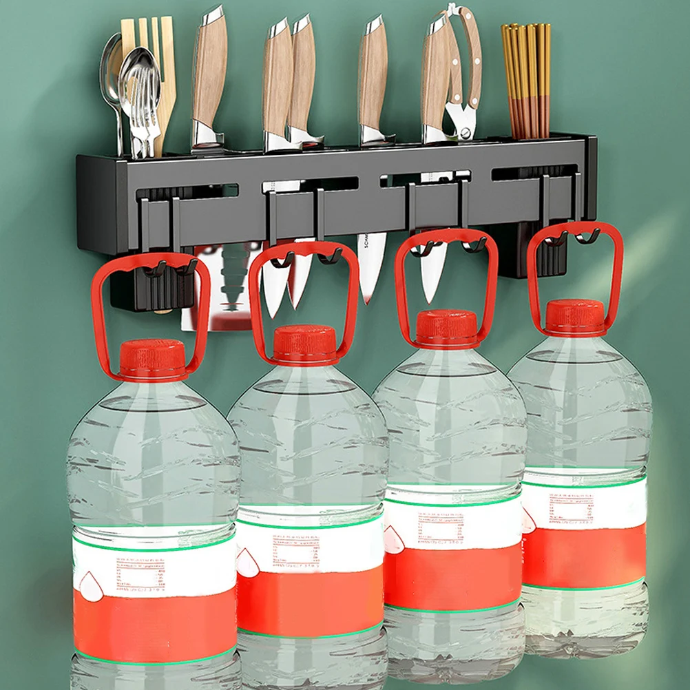 

Hole-Free Install Kitchen Cutter Rack Premium Metal Multi-Slot Organizer for Cutters Chopsticks Utensils Kitchen Storage Shelf