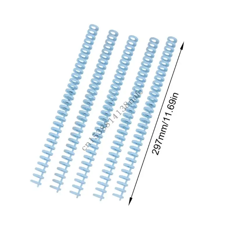 594F 5Pcs 12mm Plastic Binding Comb 30 Rings Binding Coil 30-Rings Binder Spine for Refillable Journal Planner Notebook