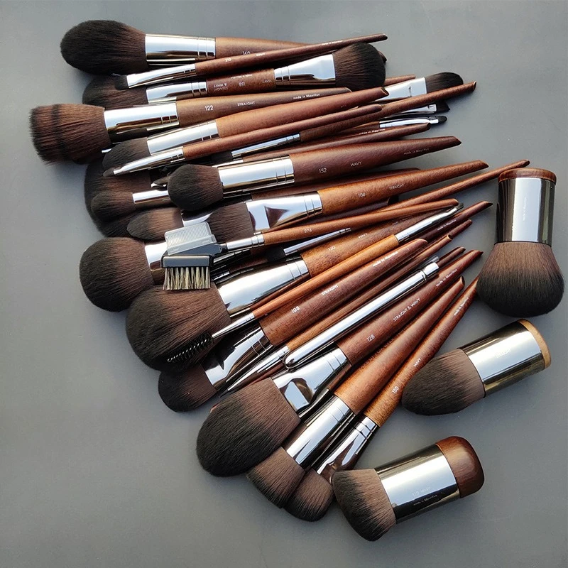 Pennello per trucco professionale per sfumare ombretto in polvere fard evidenziatore contorno sopracciglio correttore fodera setole sintetiche