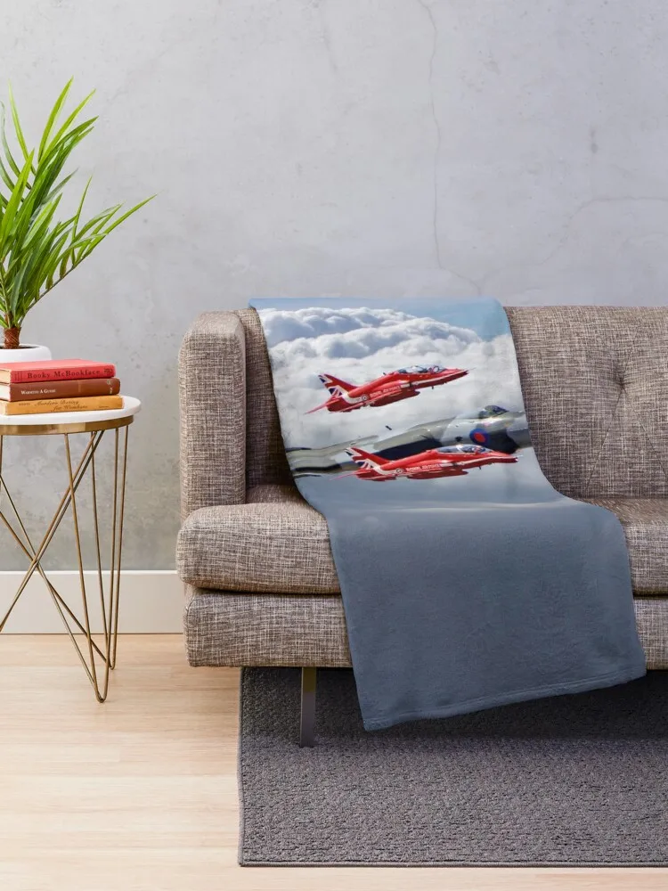 Final Vulcan Flight With The Red Arrows - 3 Throw Blanket Designer Blankets Fashion Sofa Blankets Loose Blanket