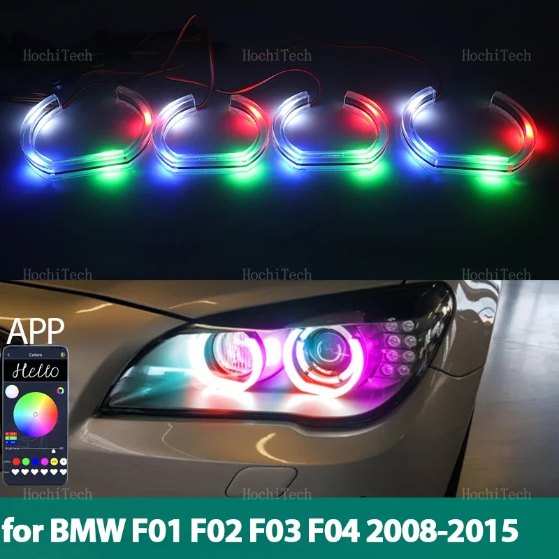 

For BMW 7 Series F01 F02 F03 F04 730d 740d 740i 750i 760i 2008-15 RGB Light Rings Turn signal flashing DRL LED Angel Eyes Kit