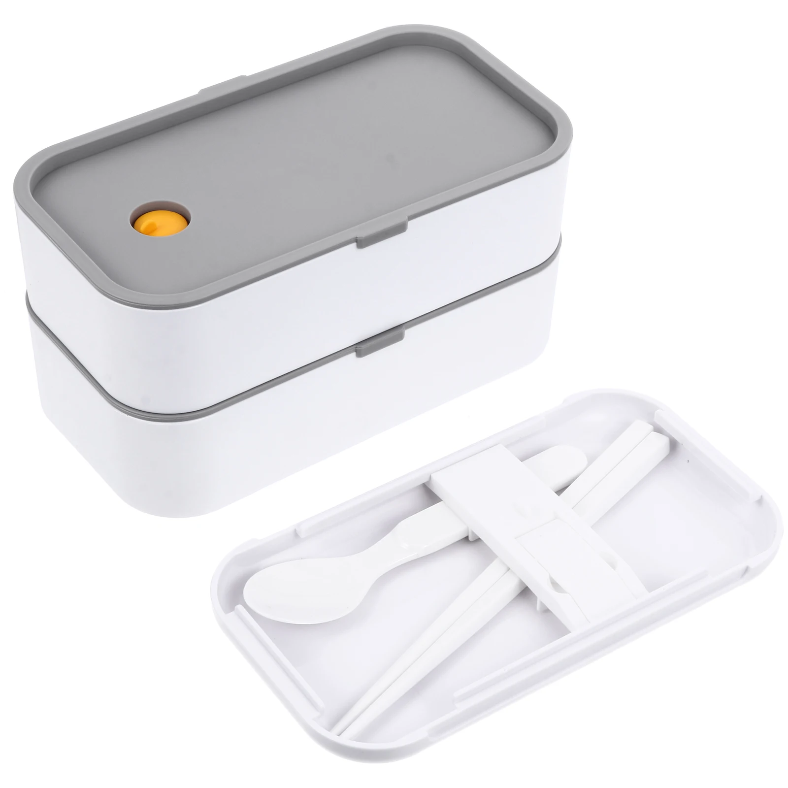 

Double Layer Lunch Box Boxes Holder Food Storage Case Micro-wave Oven Pp Container