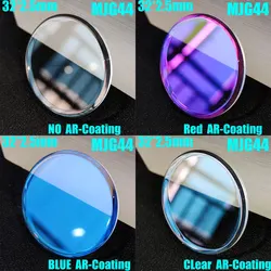 Flat large chamfered mineral crystal watch glass 32mm replacement Mod component scratch resistant blue AR coating 2.5mm thick