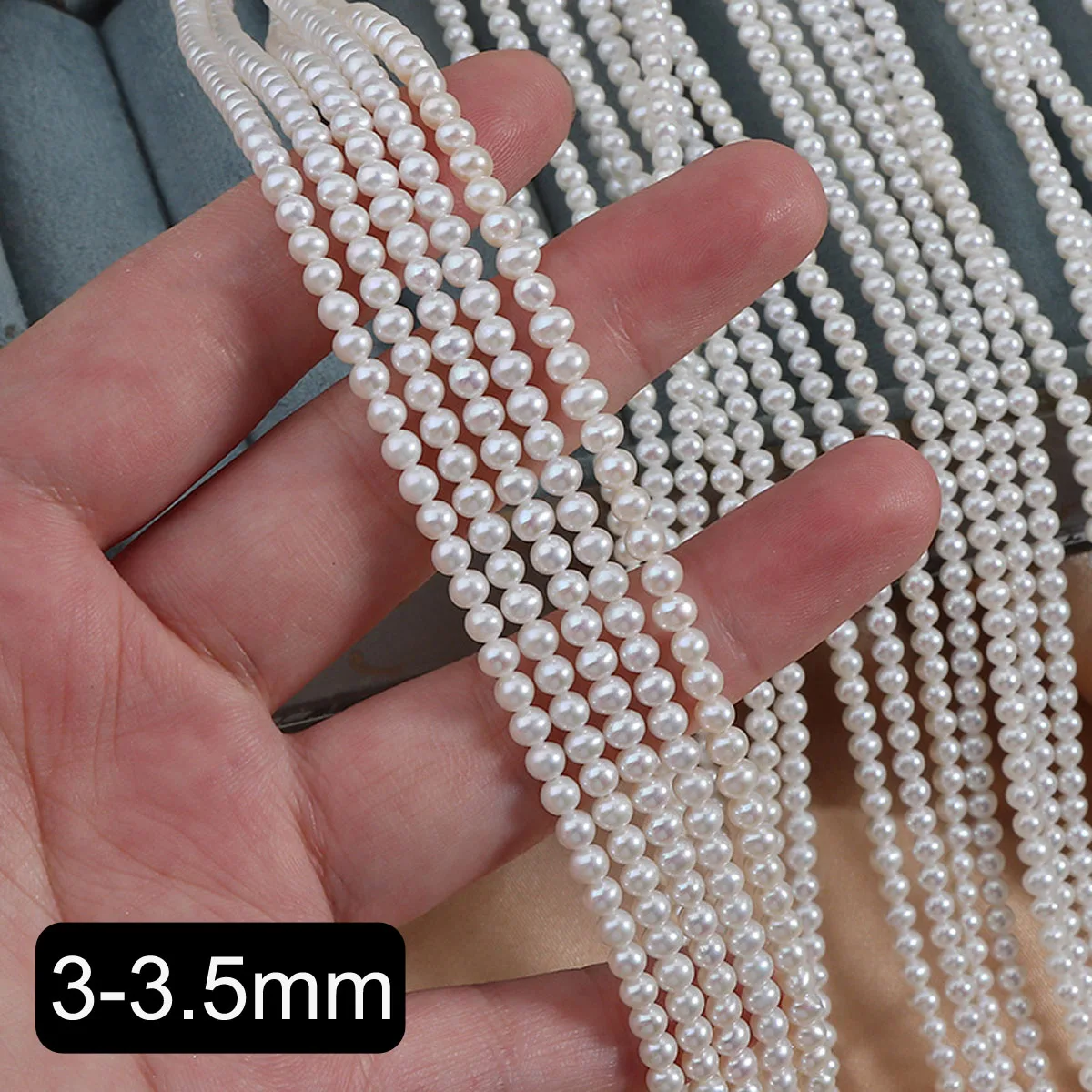 

3-3.5mm AAA High Quality Near-round Natural Freshwater Pearl Beads for Jewelry Making Supplies DIY Necklace Bracelet Accessories