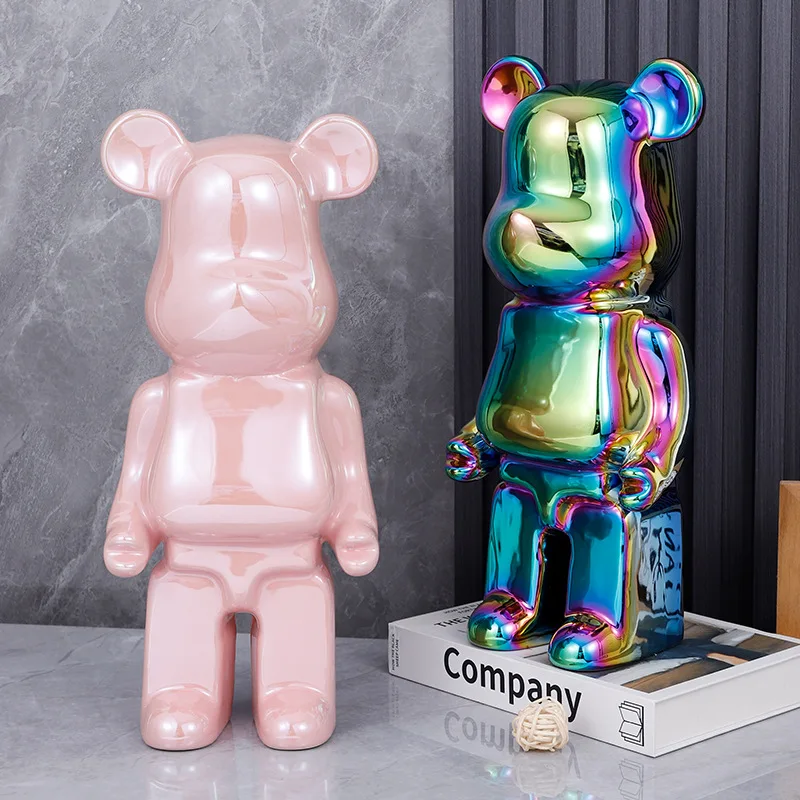 Exquisite Bears Sculptures Ceramics Colorful Violent Bear Statue Cute Cartoon Bear Figurines Home Decoration Office Ornament